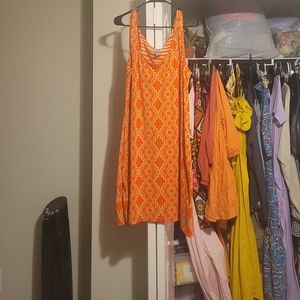Orange and Yellow Cotton Dress